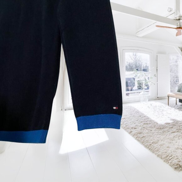 Tommy Hilfiger LOVE Sweater Womens Small Navy Blue Rainbow Graphic Knit Pullover - Picture 5 of 11